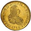 Image 1 : Lima, Peru, bust 8 escudos, Ferdinand VI, 1758 JP, NGC MS 63, ex-Karon, ex-Segarra.