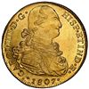Image 1 : Lima, Peru, gold bust 8 escudos, Charles IV, 1807 JP, NGC MS 62 ("top pop"), ex-Karon.