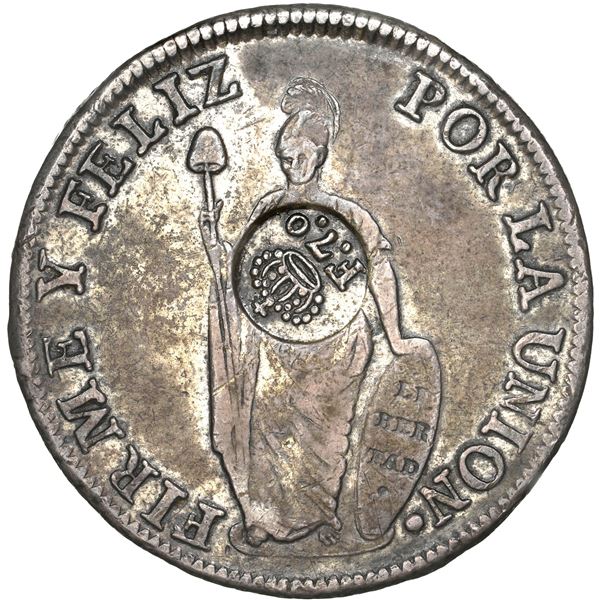 Philippines (under Spain), 8 reales, Ferdinand VII, crowned "F.7.o" countermark (Type V, 1832-34) on