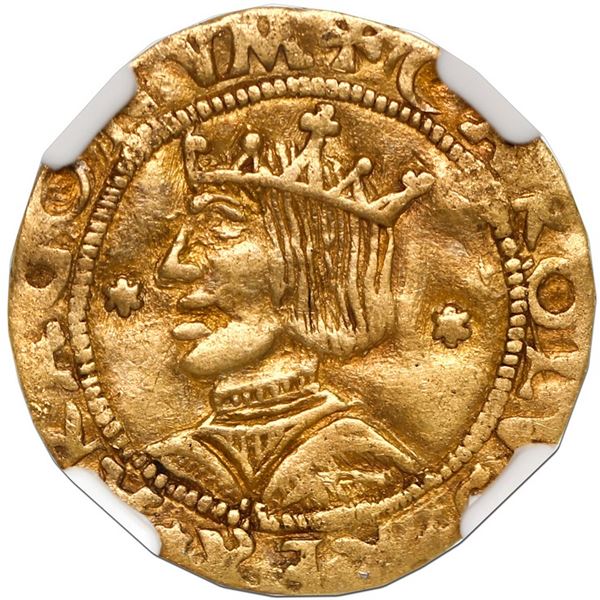 Mallorca, Spain, gold 1 ducat, Charles I (1516-56), stars flanking bust, assayer not visible, NGC XF