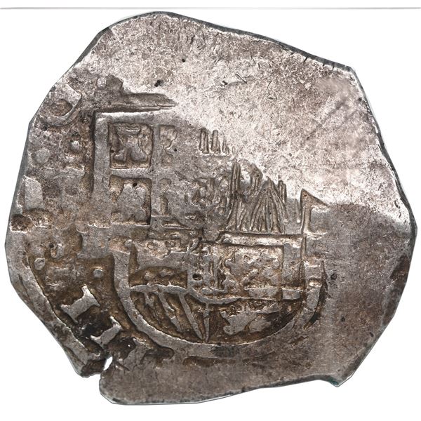 Seville, Spain, cob 8 reales, 1622 D, NGC AU 58, finest known in NGC census.