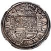Image 1 : Segovia, Spain, milled 4 reales, Charles II, 1683 BR, three-arch aqueduct, dots at mintmark, NGC MS 