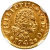 Image 1 : Seville, Spain, gold bust 1/2 escudo, Philip V, 1742 PJ, NGC MS 62.