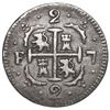 Image 2 : Caracas, Venezuela, 2 reales, Ferdinand VII, 1818 BS, F-7 flanking cross, lions and castles transpos