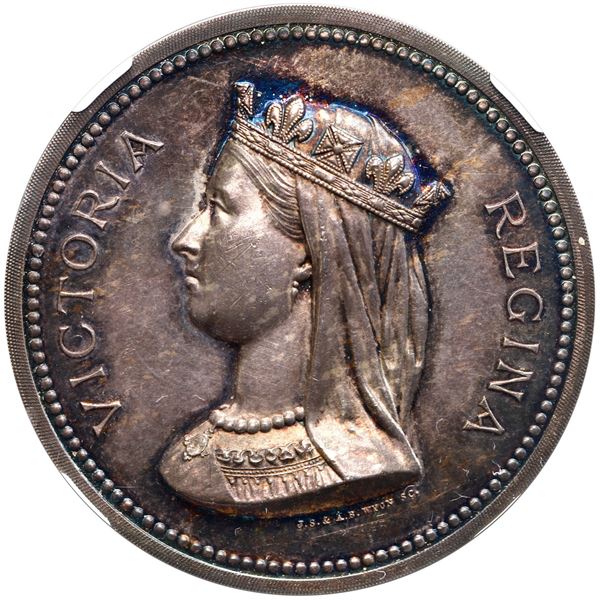 British Guiana, silver medal, Victoria, no date (ca. 1871), local exhibition award, by J.S. and A.B.