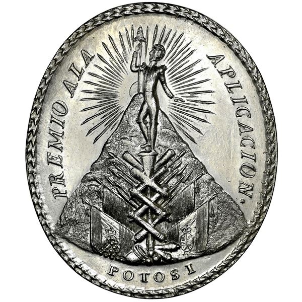 Quito, Ecuador (Potosi, Bolivia), oval silver medal, no date (ca. 1825), Bolivar / to the Liberators