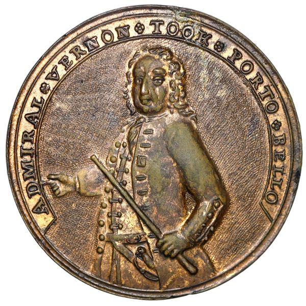 Great Britain, copper alloy Admiral Vernon medal, 1739, Vernon / Porto Bello, ex-Adams (plate).