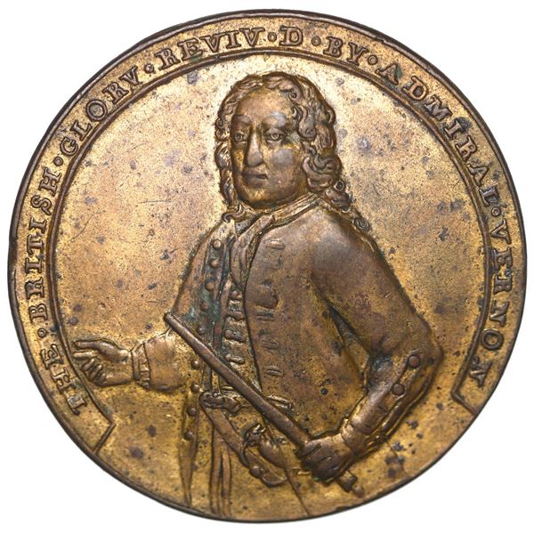 Great Britain, copper alloy Admiral Vernon medal, 1739, Vernon / Porto Bello, ex-Adams (plate).
