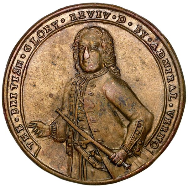 Great Britain, copper alloy Admiral Vernon medal, 1739, Vernon / Porto Bello, ex-Adams, ex-Craige.