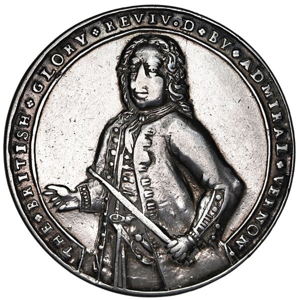Great Britain, silver Admiral Vernon medal, 1739, Vernon / Porto Bello, rare, ex-Adams, ex-Chao, ex-