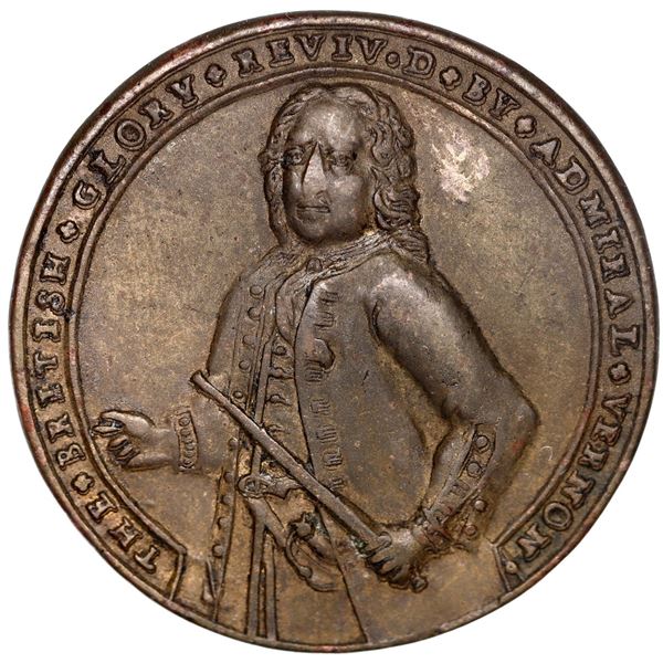 Great Britain, copper alloy Admiral Vernon medal, 1739, Vernon / Porto Bello, ex-Adams.