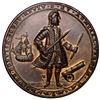 Image 1 : Great Britain, copper alloy Admiral Vernon medal, 1739, Vernon with ship and cannon / Porto Bello, e