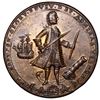 Image 1 : Great Britain, copper alloy Admiral Vernon medal, 1739, Vernon with ship and cannon / Porto Bello, e
