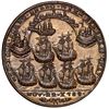 Image 2 : Great Britain, copper alloy Admiral Vernon medal, 1739, Vernon with ship and cannon / Porto Bello, e