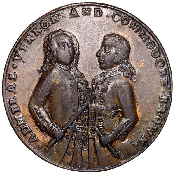 Great Britain, copper alloy Admiral Vernon medal, 1739, Vernon and Brown / Porto Bello, ex-Adams, ex