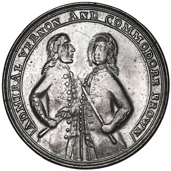 Great Britain, silver alloy Admiral Vernon medal, 1739, Vernon and Brown / Porto Bello, ex-Adams (pl