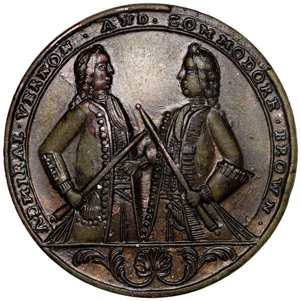 Great Britain, copper alloy Admiral Vernon medal, 1739, Vernon and Brown / Porto Bello, ex-Adams (pl