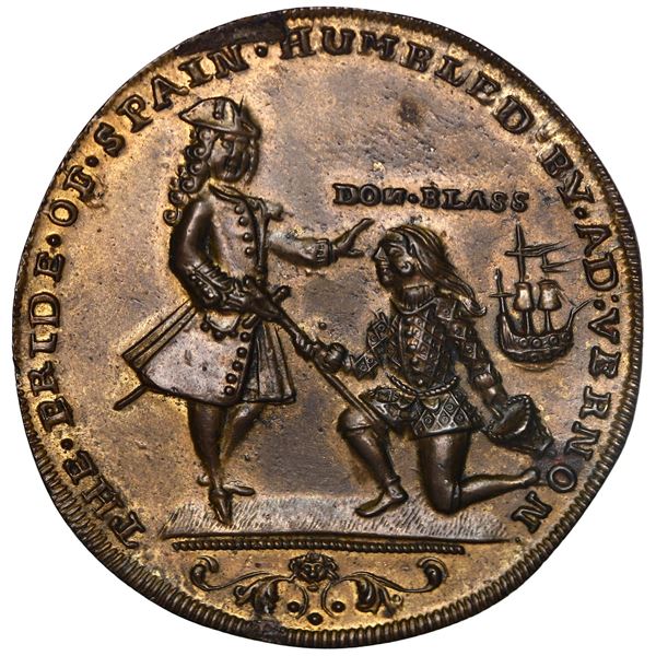 Great Britain, copper alloy Admiral Vernon medal, 1739, Vernon and Lezo / Porto Bello, ex-Adams, ex-