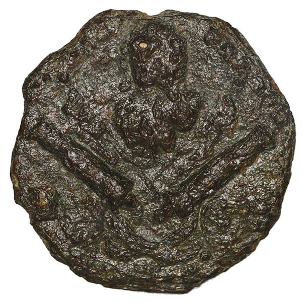 Great Britain, uniface copper alloy Admiral Vernon medal (button), (ca. 1739), Vernon and cannons, e