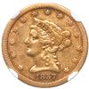 Image 1 : USA (San Francisco mint), gold $2-1/2 Coronet Liberty quarter eagle, 1857-S, NGC VF details / cleane