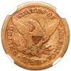 Image 2 : USA (San Francisco mint), gold $2-1/2 Coronet Liberty quarter eagle, 1857-S, NGC VF details / cleane