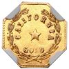 Image 2 : USA, octagonal California fractional gold token, dated 1860, Indian, wreath 4a, 13 stars, NGC MS 64,