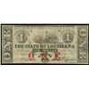 Image 1 : Baton Rouge, Louisiana, State of Louisiana, $1, 24-2-1862, serial 14245, printed on Bank of Texas re