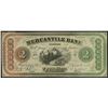 Image 1 : Washington D.C., Mercantile Bank, $2 remainder, no date (1860s).