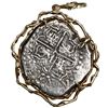 Image 2 : Potosi, Bolivia, cob 8 reales, Philip III, assayer T, Grade 1, ex-Atocha (1622), mounted cross-side 