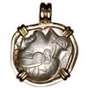 Image 2 : Attica, Athens, AR tetradrachm "owl," 449-413 BC, mounted owl-side out in 14K gold pendant with fixe
