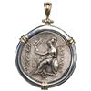 Image 2 : Kingdom of Thrace, AR tetradrachm, Lysimachus, aligned axis, mounted portrait-side out in heavy silv