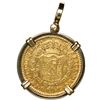 Image 2 : Madrid, Spain, gold bust 2 escudos, Charles IV, 1800 MF, mounted in 18K gold pendant with shackle ba