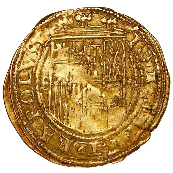 Seville, Spain, gold 1 escudo, Charles-Joanna, assayer * to right, mintmark S to left.