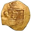 Image 1 : Seville, Spain, gold cob 2 escudos, Phillip II or III , assayer not visible.