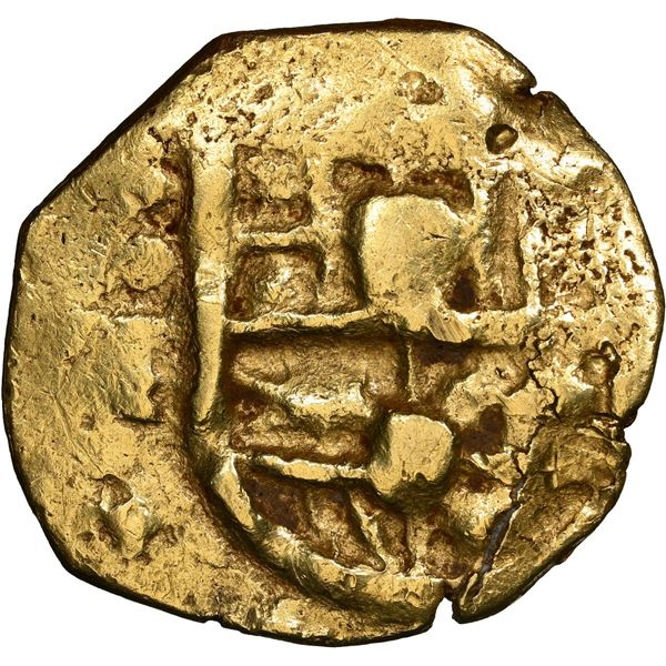 Seville, Spain, gold cob 2 escudos, Charles II, assayer M, NGC XF details / removed from jewelry.