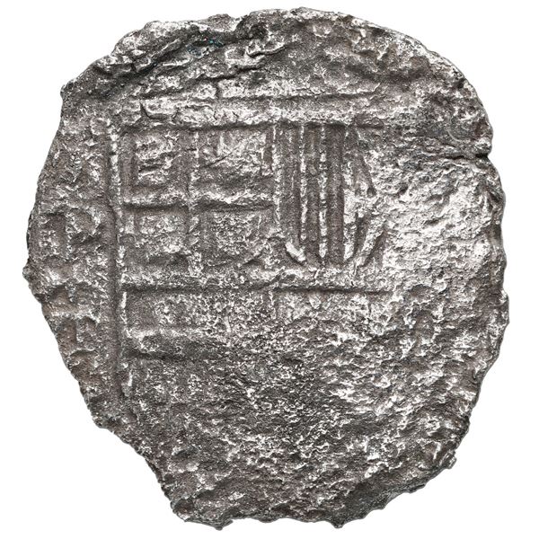 Potosi, Bolivia, cob 8 reales, Philip III, assayer T, Grade 4.