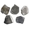 Image 2 : Lot of five Mexico City, Mexico, cob 4 reales, Philip V, assayers not visible.