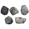 Image 1 : Lot of five Mexico City, Mexico, cob 4 reales, Philip V, assayers not visible.