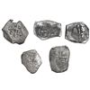 Image 2 : Lot of five Mexico City, Mexico, cob 4 reales, Philip V, assayers not visible.