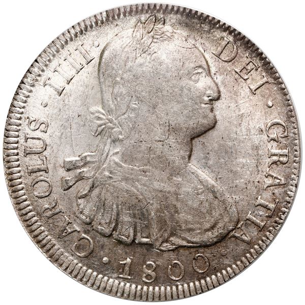 Potosi, Bolivia, bust 8 reales, Charles IV, 1800 PP, PCGS AU58 ("top pop").