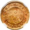 Image 1 : Costa Rica (Central American Republic), gold 1/2 escudo, 1846 JB, CREZCA variety, NGC AU 58.