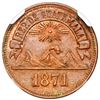 Image 1 : Guatemala, copper 1 centavo, 1871, NGC MS 62 Brown.