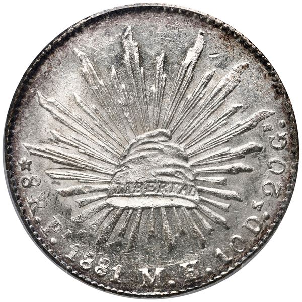 San Luis Potosi, Mexico, cap-and-rays 8 reales, 1881 MH, PCGS MS62.