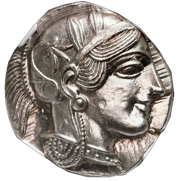 Attica, Athens, AR tetradrachm, "owl," ca. 440-404 BC, NGC MS-star, strike 5/5, surface 4/5.