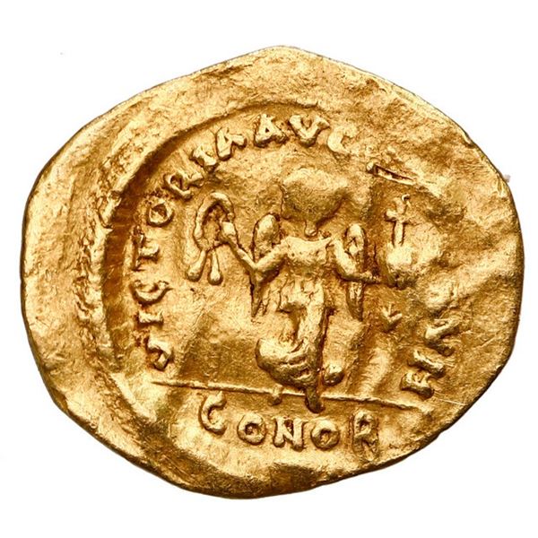 Byzantine Empire, AV tremissis, Justinian I, 527-565 AD, Constantinople mint.
