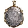 Image 1 : Spanish Netherlands (mint not visible), patagon, Charles II, 1679, mounted in 14K gold pendant with 