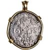 Image 2 : Spanish Netherlands (mint not visible), patagon, Charles II, 1679, mounted in 14K gold pendant with 