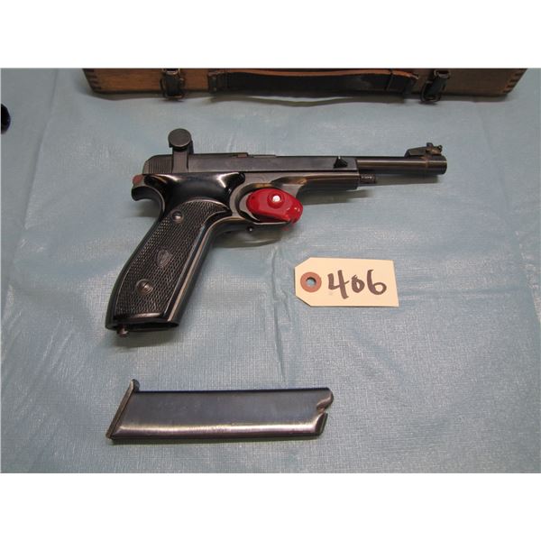 RESTRICTED:  Vostok  22 LR 10 shot pistol in case with set of various spare parts, excellent bore, r