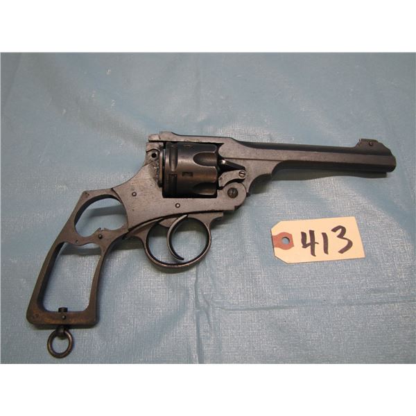 RESTRICTED:  Webley mark VI revolver frame ; caliber 455 ;  6" barrel, restricted