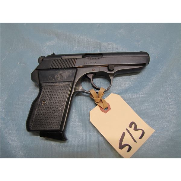 PROHIBITED :  CZ; Vzor 70: caliber 7.65 MM; Barrel length 95MM; eight shots; Semi automatic; Double 